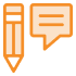 Pencil and chat icon